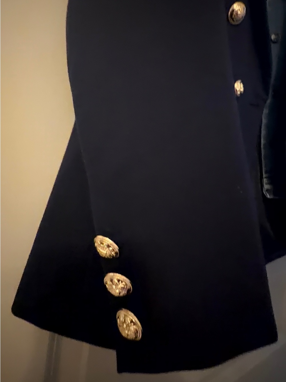 Anthropologie Navy Double-Breasted Blazer with Gold Buttons - Picture 4 of 4
